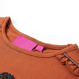 VidaXL Chemise enfant à manches longues 116 couleur cognac