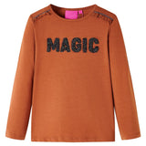 VidaXL Chemise enfant à manches longues 140 couleur cognac