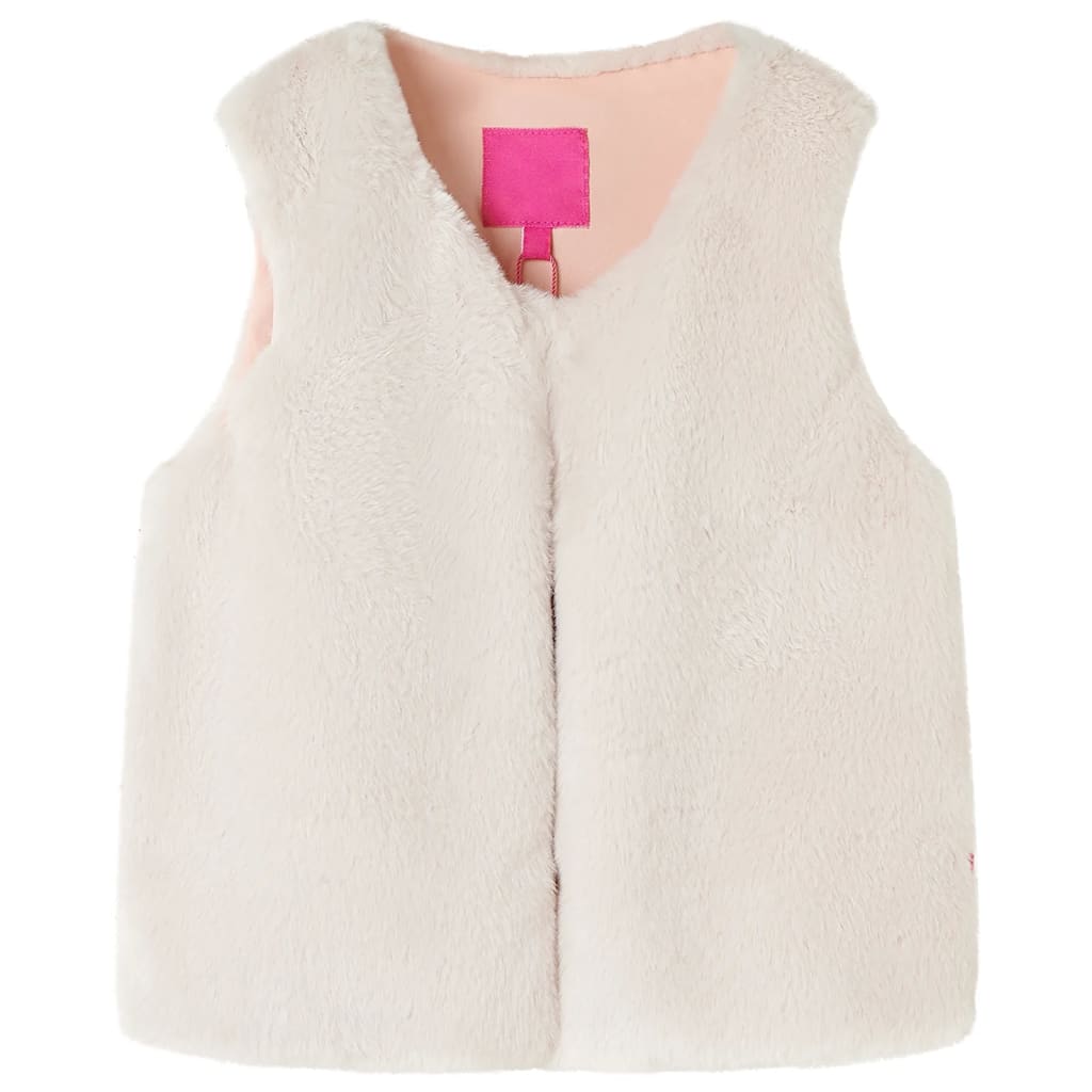 VidaXL Manteau enfant 116 fausse fourrure beige