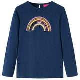 VidaXL Chemise enfant à manches longues 116 bleu marine