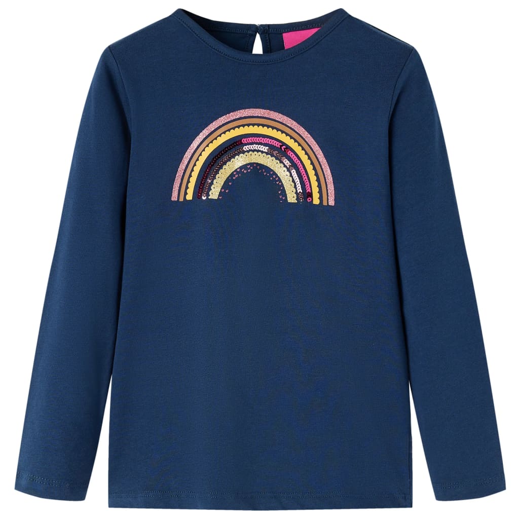 VidaXL Chemise enfant à manches longues 128 bleu marine