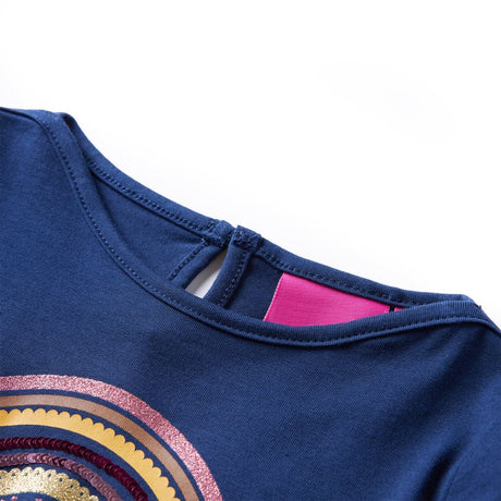VidaXL Chemise enfant à manches longues 128 bleu marine