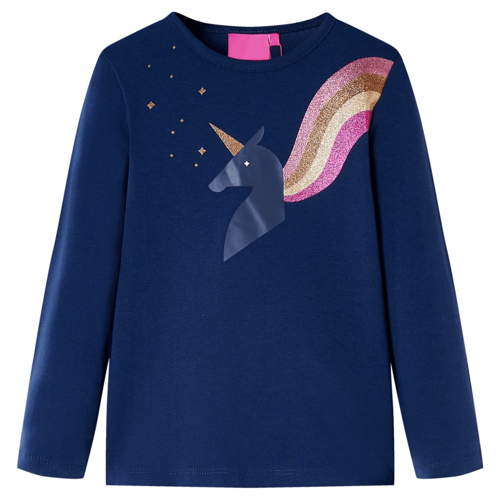 VidaXL Chemise enfant à manches longues 92 bleu marine