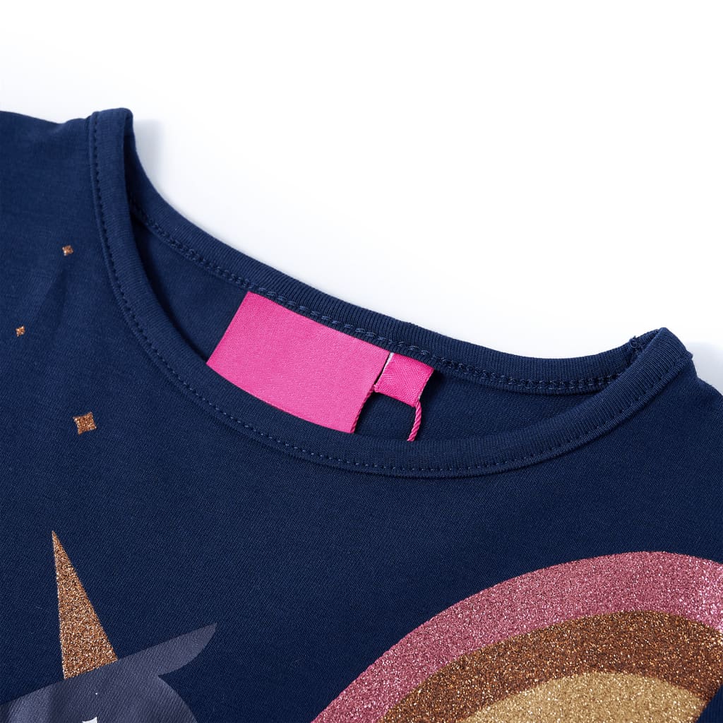 VidaXL Chemise enfant à manches longues 104 bleu marine