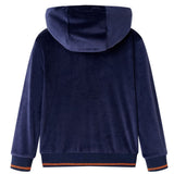 VidaXL Veste enfant à capuche 128 bleu marine