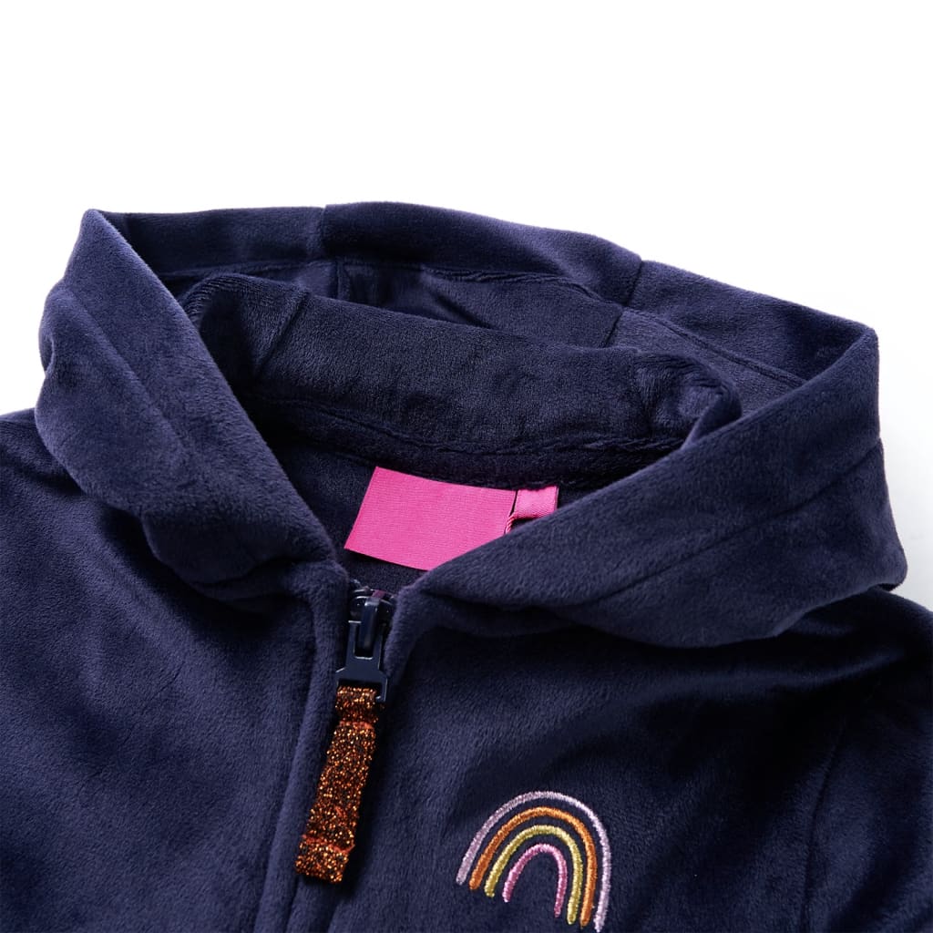 VidaXL Veste enfant à capuche 128 bleu marine
