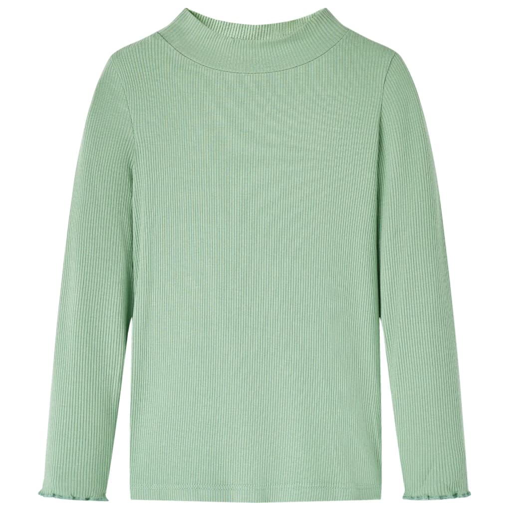 VidaXL Chemise enfant à manches longues, col roulé bas 92 menthe foncé