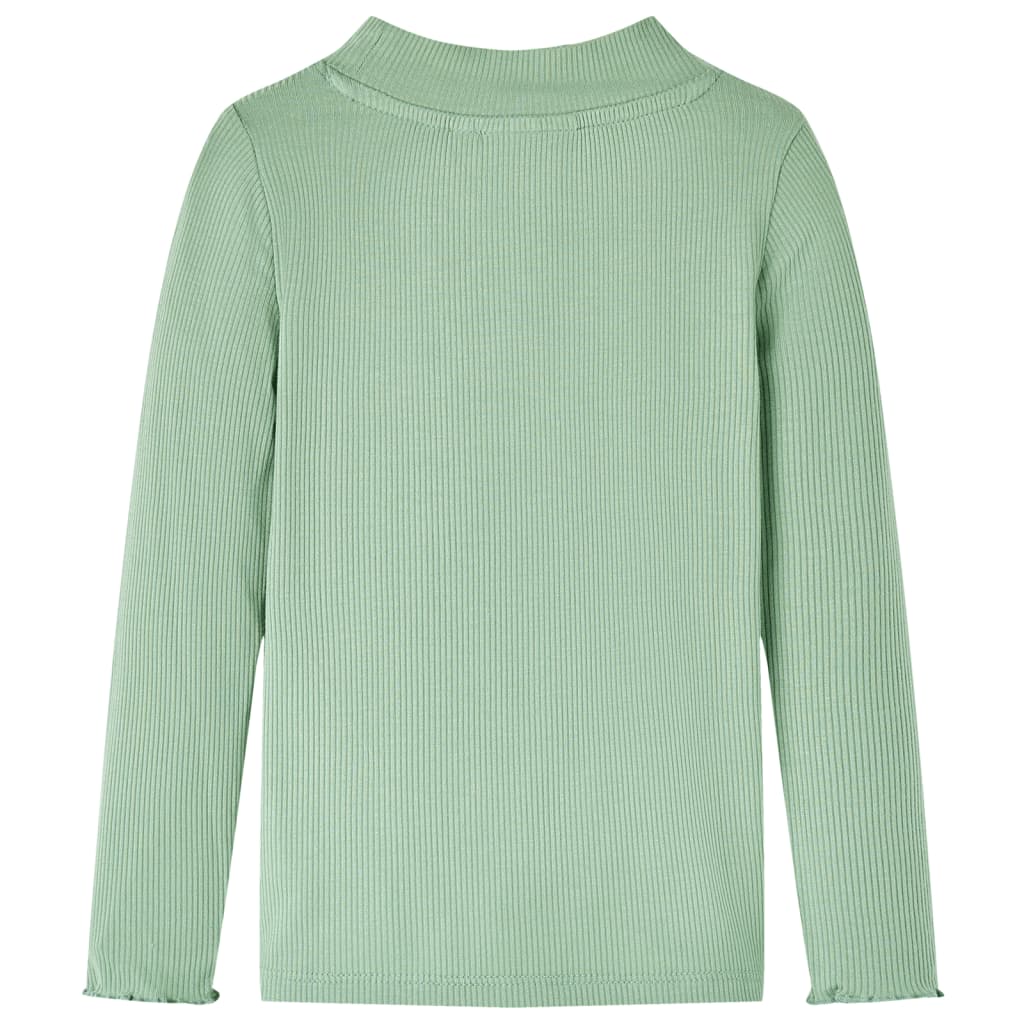 VidaXL Chemise enfant à manches longues, col roulé bas 92 menthe foncé