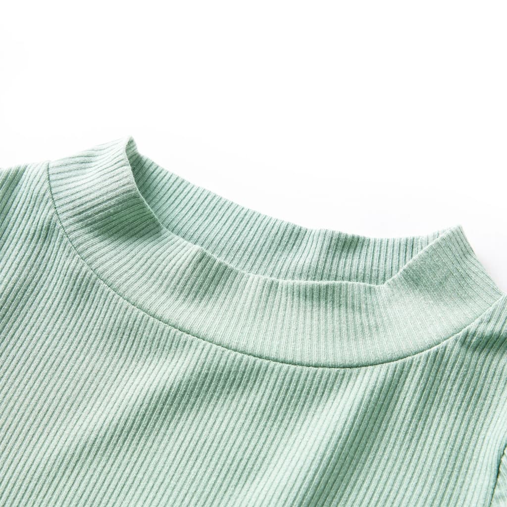 VidaXL Chemise enfant à manches longues, col roulé bas 92 menthe foncé