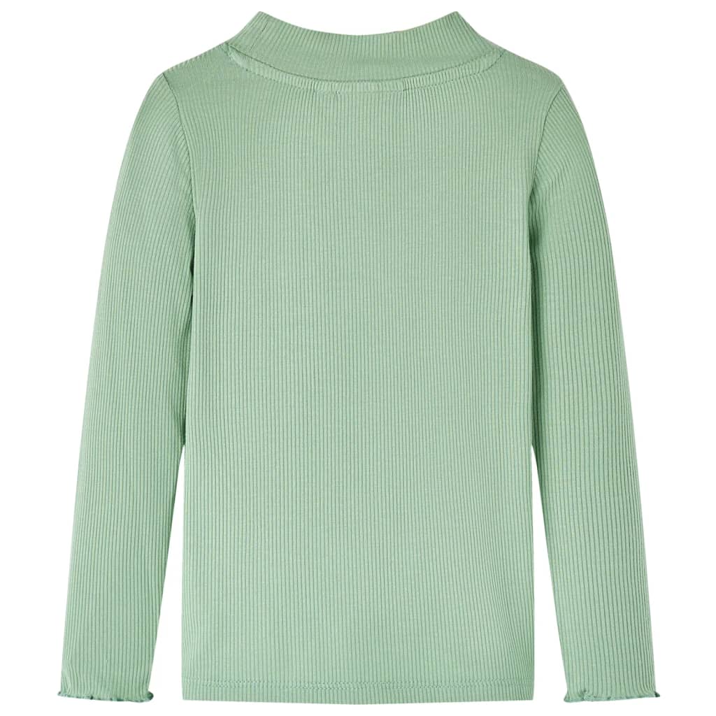 VidaXL Chemise enfant à manches longues, col roulé bas 104 menthe foncée