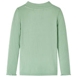 VidaXL Chemise enfant à manches longues, col roulé bas 104 menthe foncée