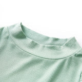 VidaXL Chemise enfant à manches longues, col roulé bas 104 menthe foncée
