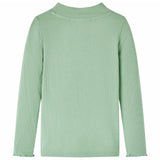 VidaXL Chemise enfant à manches longues, col roulé bas 116 menthe foncé
