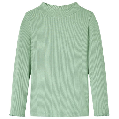 VidaXL Chemise enfant à manches longues, col roulé bas 128 menthe foncé