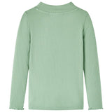 VidaXL Chemise enfant à manches longues, col roulé bas 128 menthe foncé
