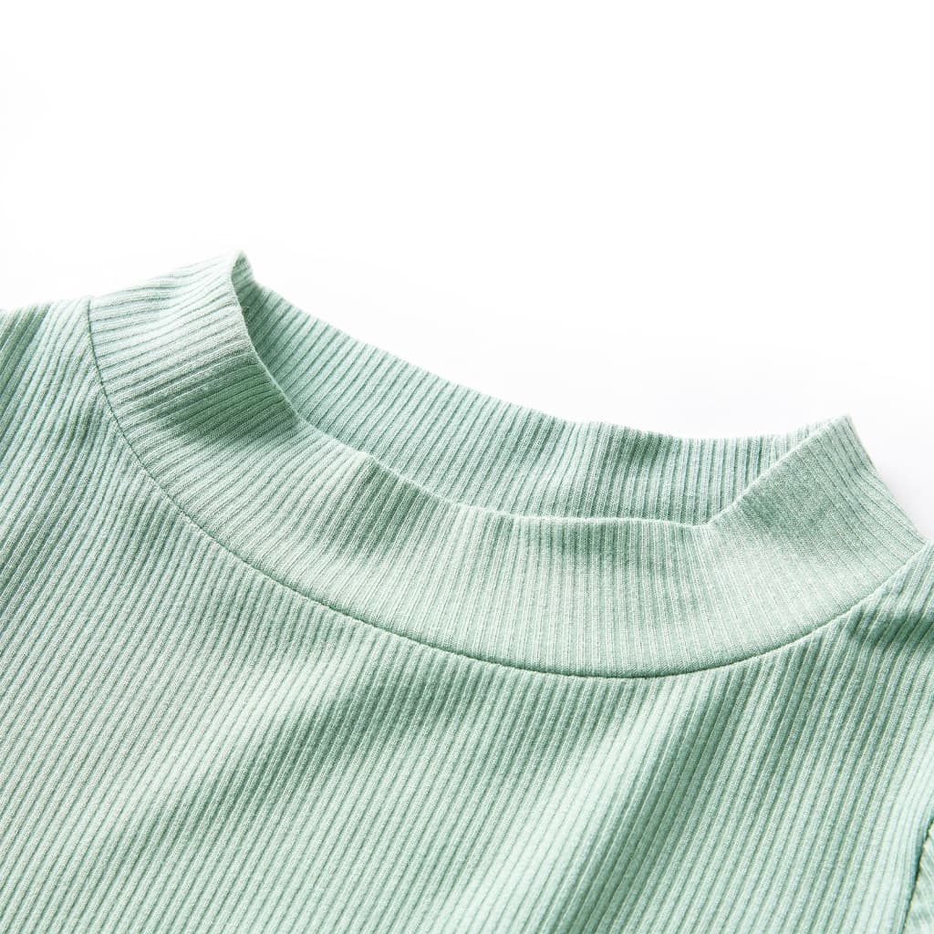 VidaXL Chemise enfant à manches longues, col roulé bas 128 menthe foncé