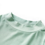 VidaXL Chemise enfant à manches longues, col roulé bas 128 menthe foncé
