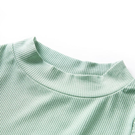 VidaXL Chemise enfant à manches longues, col roulé bas 128 menthe foncé