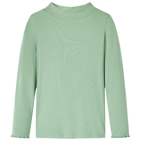 VidaXL Chemise enfant à manches longues, col roulé bas 140, menthe foncée