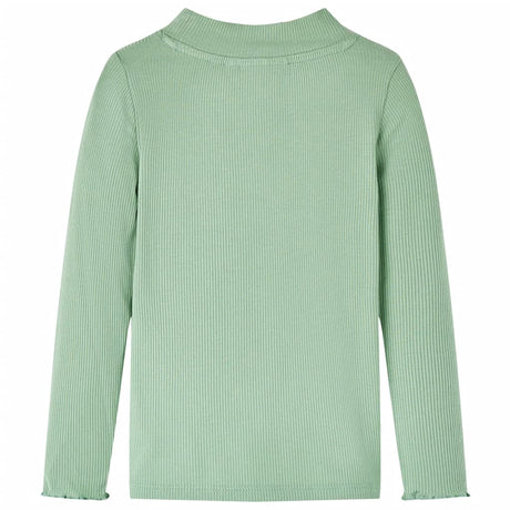 VidaXL Chemise enfant à manches longues, col roulé bas 140, menthe foncée