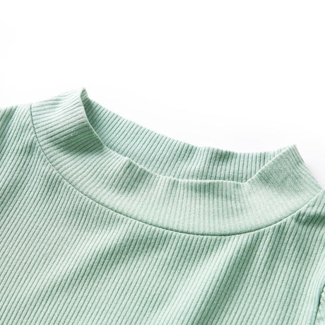 VidaXL Chemise enfant à manches longues, col roulé bas 140, menthe foncée