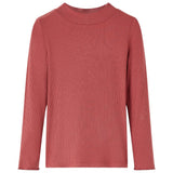 VidaXL Chemise enfant à manches longues, col roulé bas 92 rouge-marron