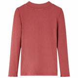 VidaXL Chemise enfant à manches longues et col roulé bas 104 rouge-marron