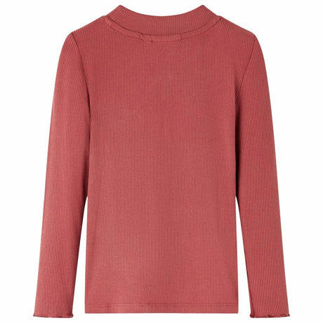 VidaXL Chemise enfant à manches longues et col roulé bas 104 rouge-marron