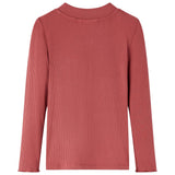 VidaXL Chemise enfant à manches longues et col roulé bas 128 rouge-marron