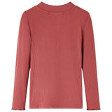 VidaXL Chemise enfant à manches longues et col roulé bas 140 rouge-marron
