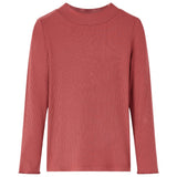 VidaXL Chemise enfant à manches longues et col roulé bas 140 rouge-marron