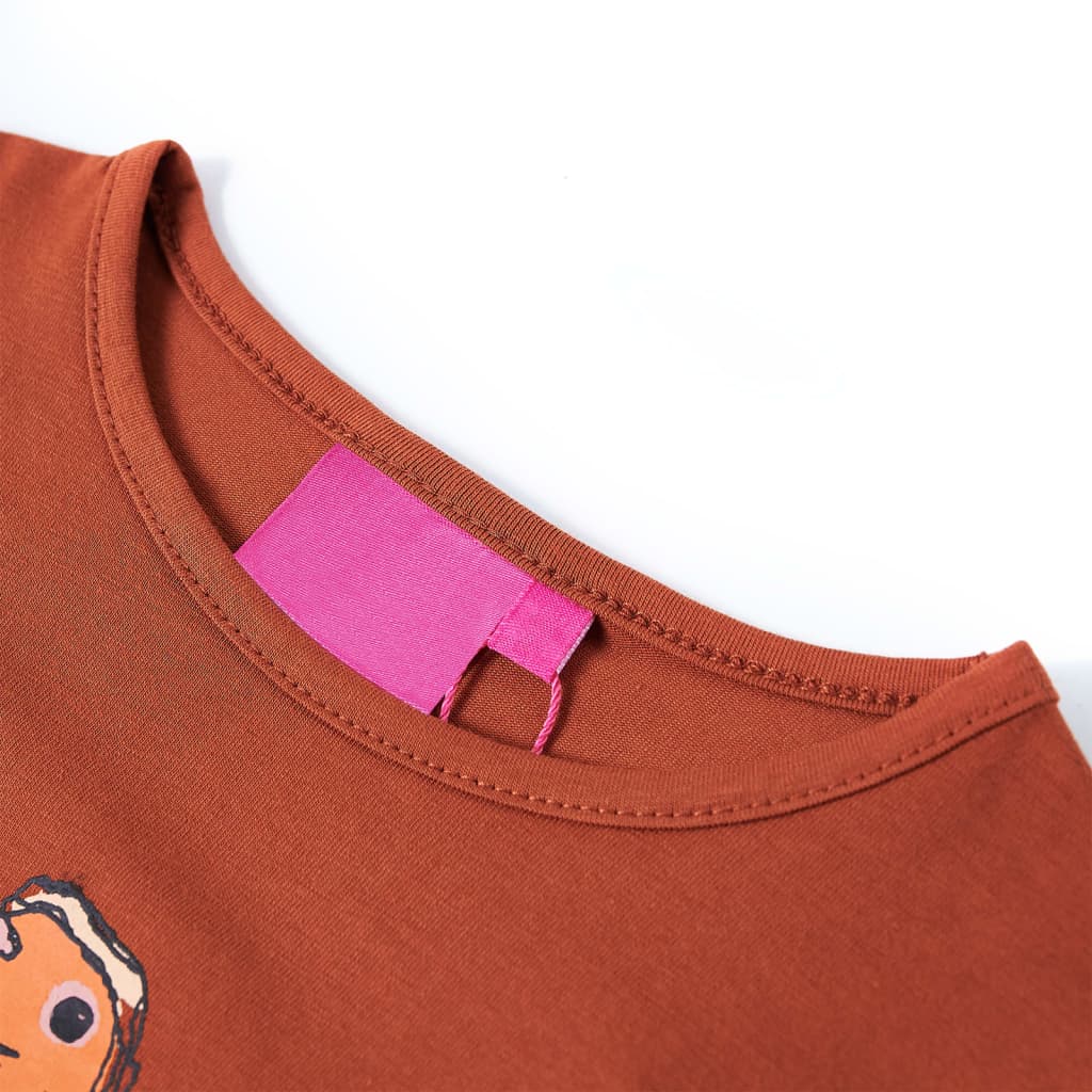 VidaXL Chemise enfant à manches longues 116 couleur cognac