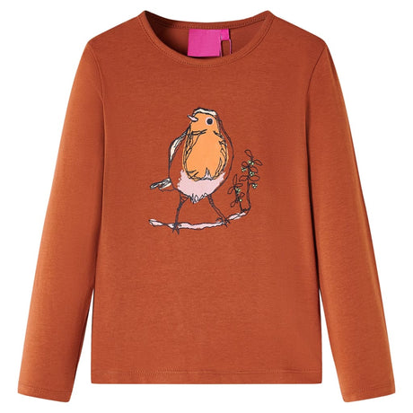 VidaXL Chemise enfant à manches longues 128 couleur cognac