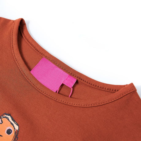 VidaXL Chemise enfant à manches longues 128 couleur cognac