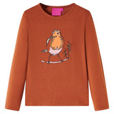 VidaXL Chemise enfant à manches longues 140 couleur cognac