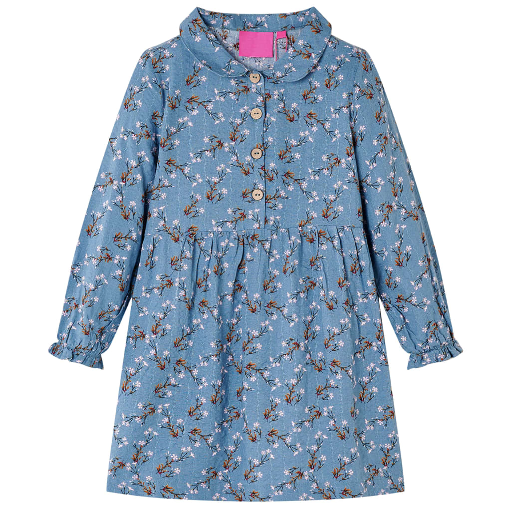 VidaXL Robe enfant à manches longues 128 couleur pétrole