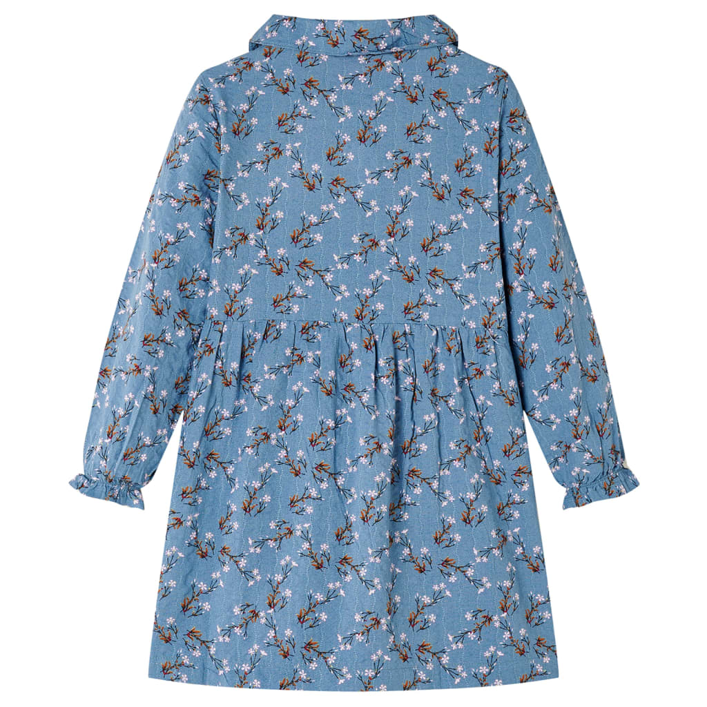 VidaXL Robe enfant à manches longues 128 couleur pétrole