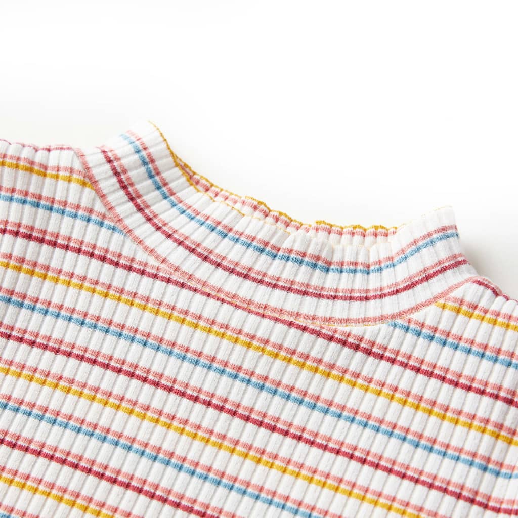 VidaXL Chemise enfant manches longues 92 rayé écru