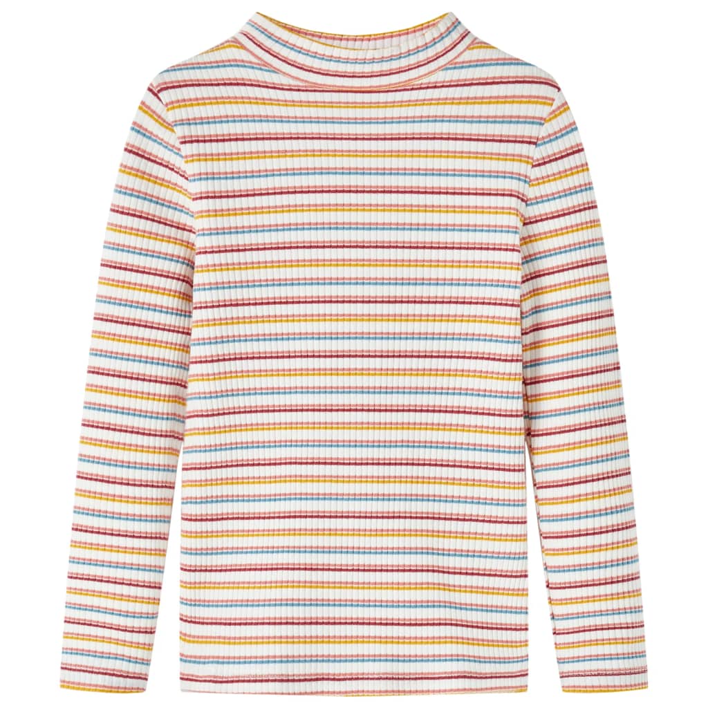 VidaXL Chemise enfant à manches longues 116 rayé écru