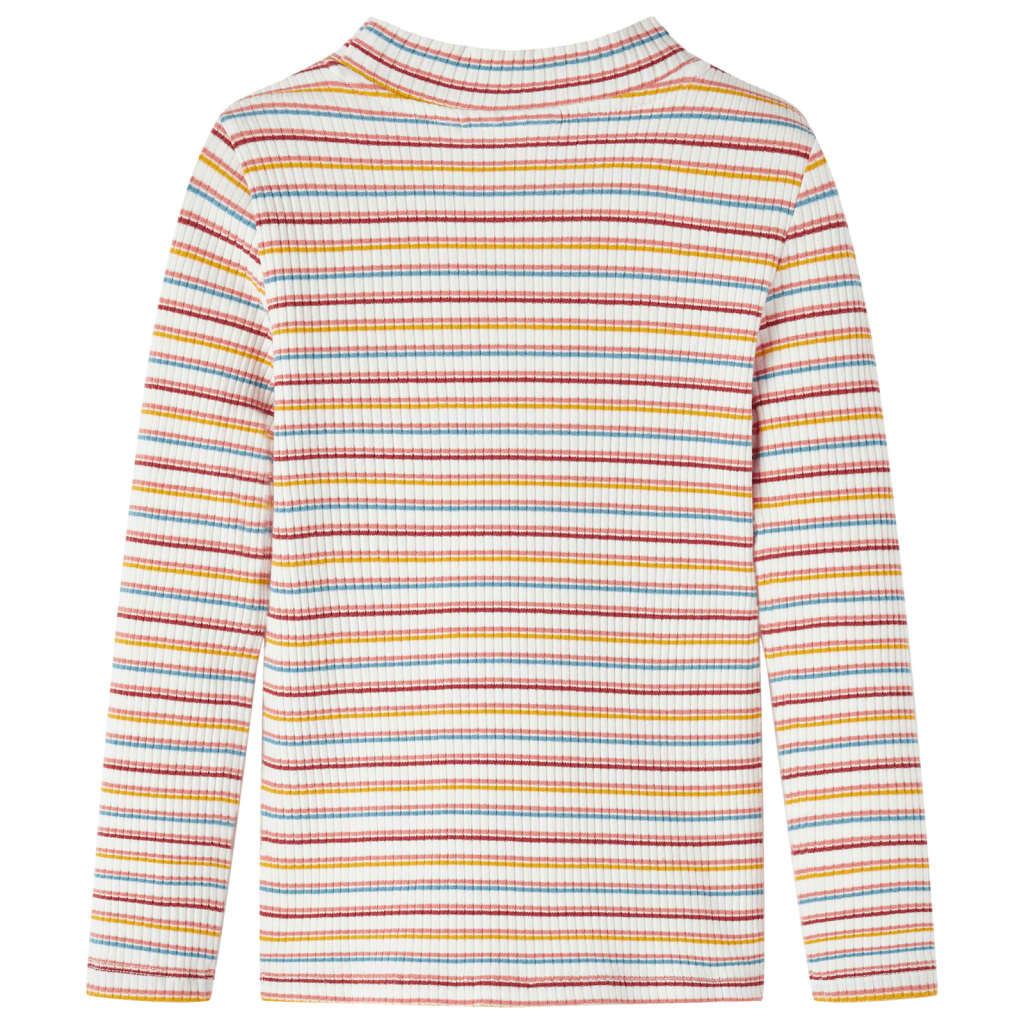 VidaXL Chemise enfant manches longues 128 rayé écru