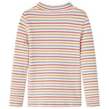 VidaXL Chemise enfant manches longues 128 rayé écru