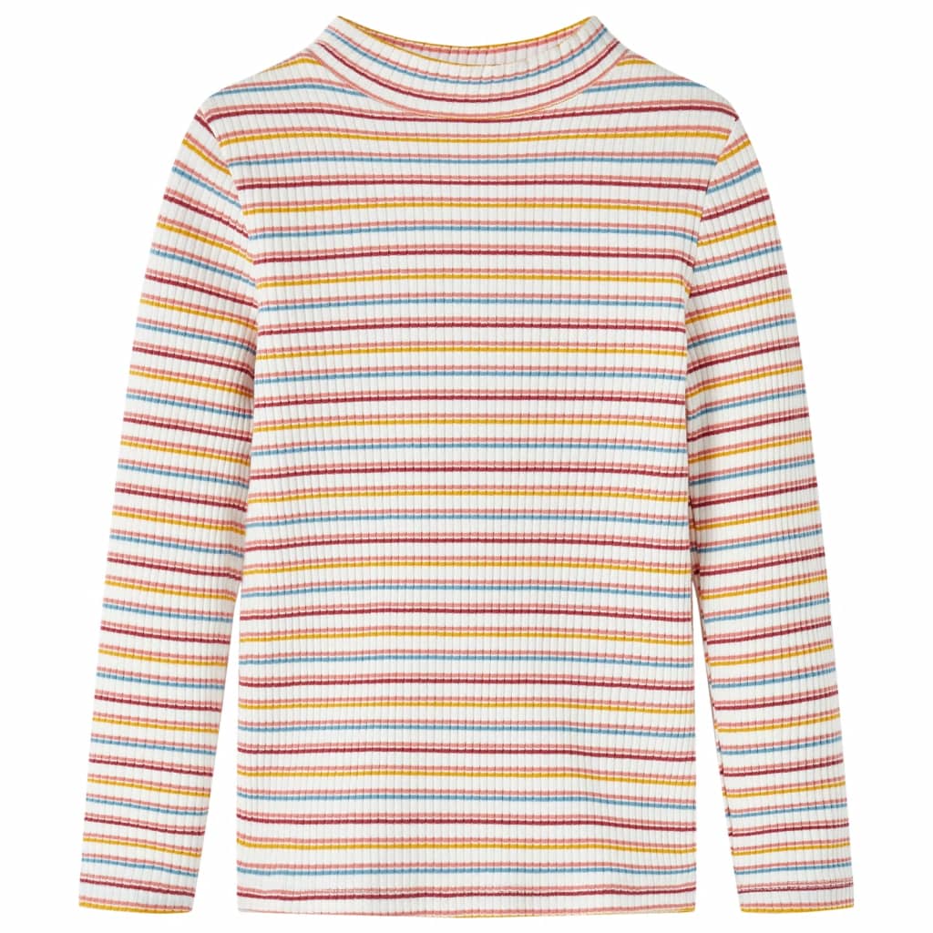 VidaXL Chemise enfant manches longues 140 rayé écru