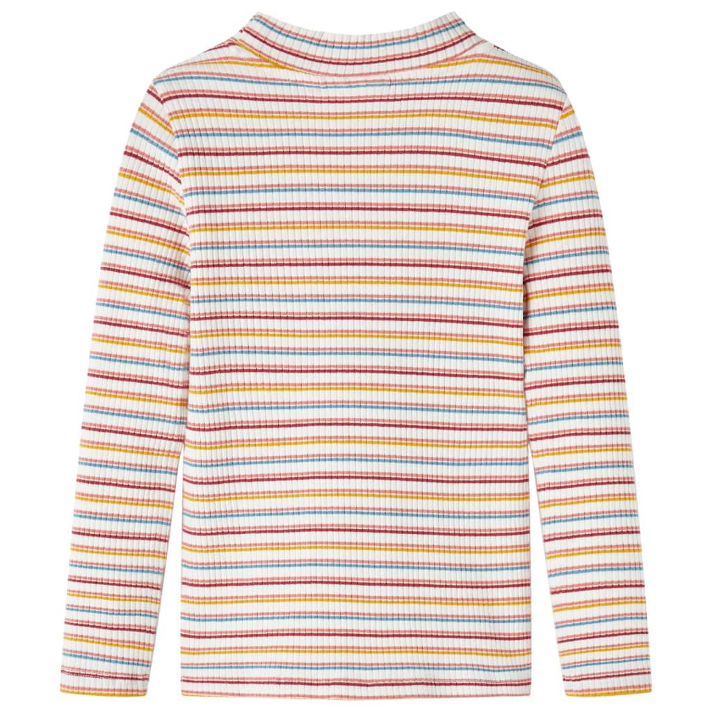 VidaXL Chemise enfant manches longues 140 rayé écru