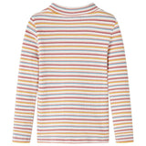 VidaXL Chemise enfant manches longues 140 rayé écru