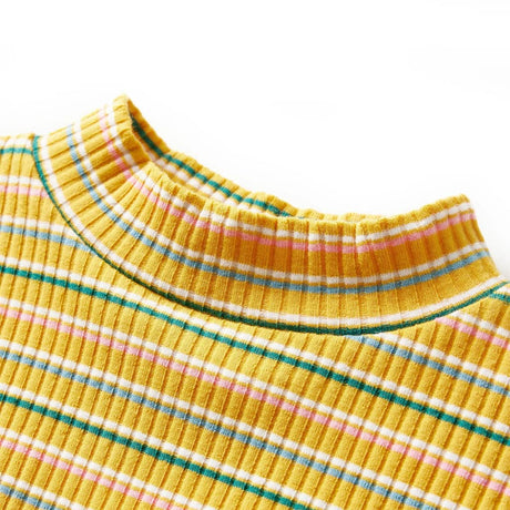 VidaXL Chemise enfant à manches longues 128 rayé ocre