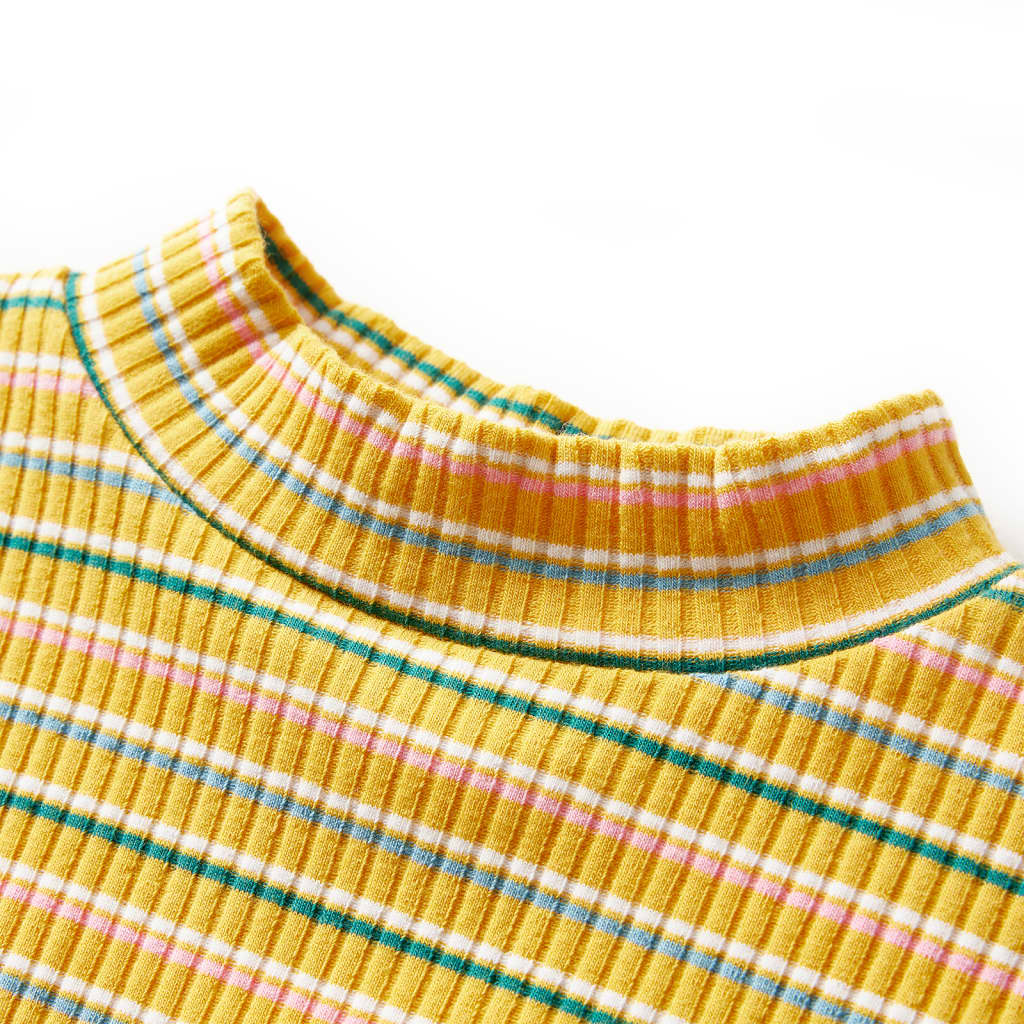 VidaXL Chemise enfant manches longues 140 rayé ocre