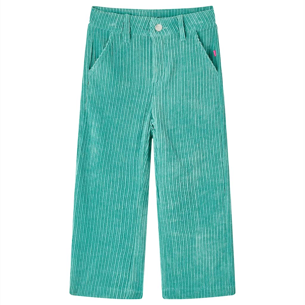 VidaXL pantalon enfant 92 velours côtelé vert menthe