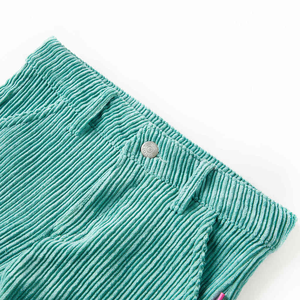 VidaXL pantalon enfant 92 velours côtelé vert menthe