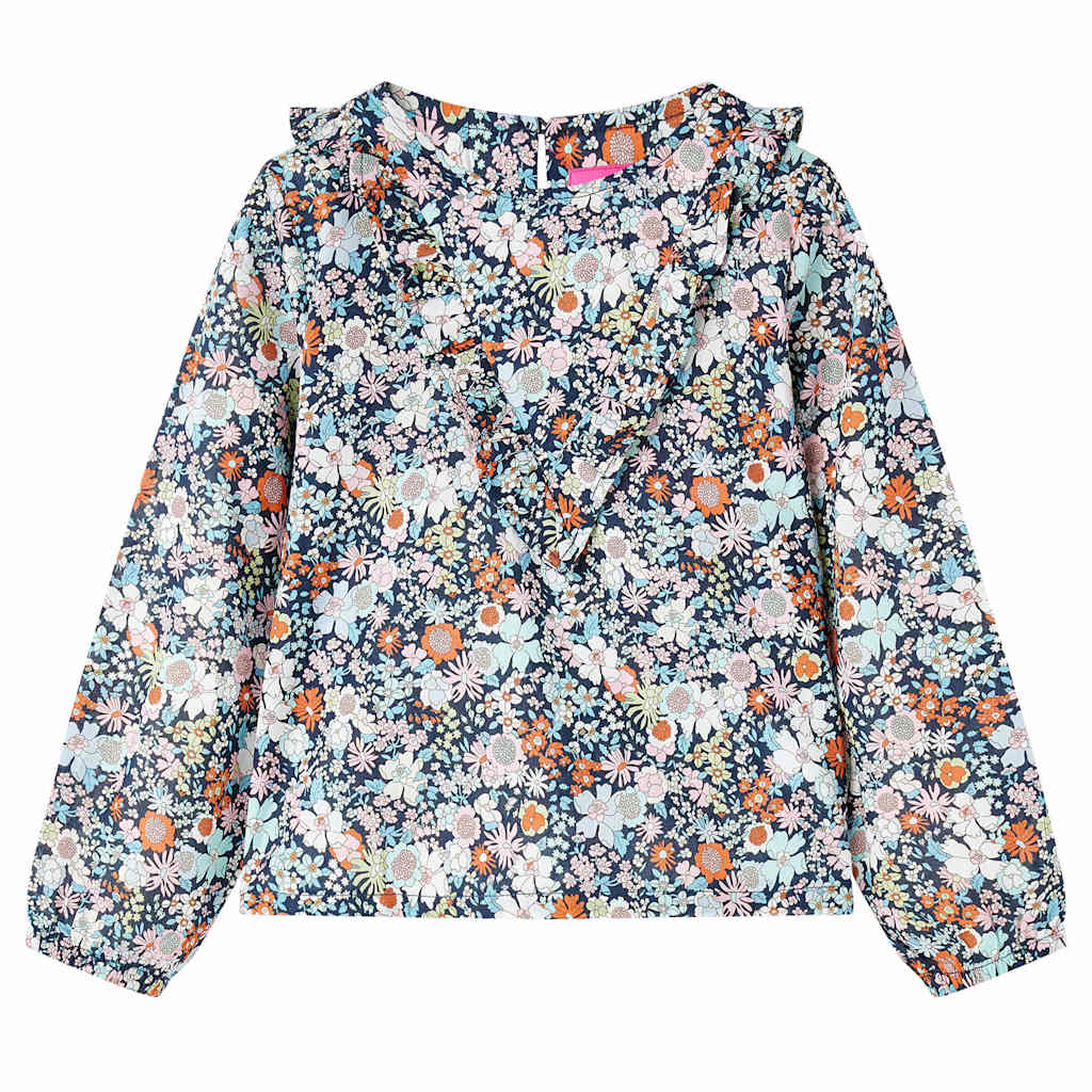 VidaXL Chemise enfant à manches longues 104 bleu foncé
