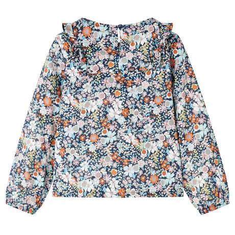 VidaXL Chemise enfant à manches longues 116 bleu foncé